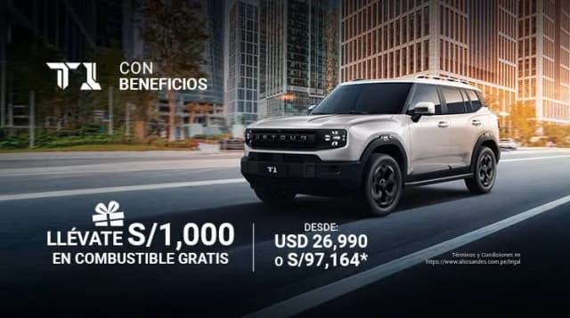 T1 CON S/1,000 EN COMBUSTIBLE GRATIS
